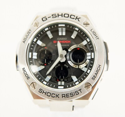 #ad G Shock Gst W1100 1Ajf Analog Watch Silver Casio Solar Battery