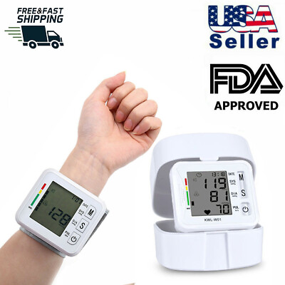 #ad LCD Digital Wrist Blood Pressure Monitor BP Cuff Gauge Automatic Machine Tester $16.99