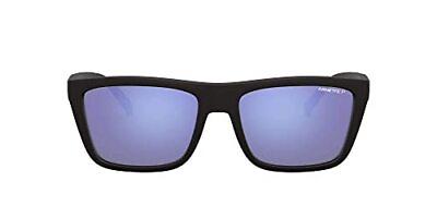 #ad ARNETTE Unisex Sunglasses Matte Black Frame Polarized Blue Lenses 55MM