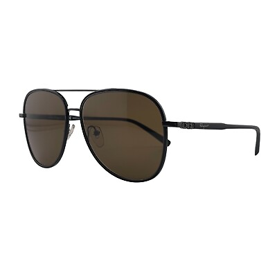 #ad Salvatore Ferragamo Black Aviator Sunglasses 60mm 15mm 145mm SF18S