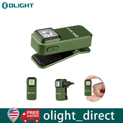 #ad Olight Oclip Clip Light with Dual Light Sources USB C Rechargeable IPX5 OD Green