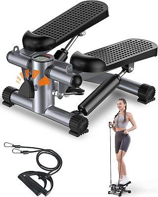 #ad Mini LCD Monitor Stepper Stair Stepper Exercise Equipment with Resistance Bands