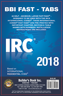 #ad 2018 International Residential Code IRC Fast Tabs 2017 Stickers $8.95