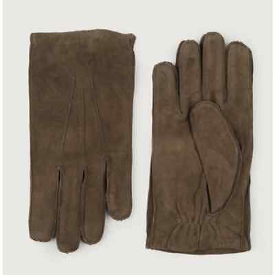 #ad NEW in box Mens suede gloves with wool cashmere lining Size 8 Brown