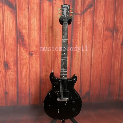 #ad Factory Outlet Handmade Black Relic Electric Guitar P90 Pickups Chrome Hardware