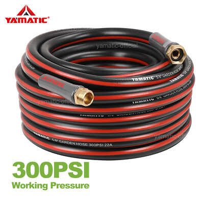 #ad YAMATIC 5.8quot; 300 psi Heavy Duty Garden Hose 5 25 50 75 100 ft Water Hose