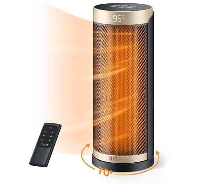 #ad Dreo Space Heater 16quot; 70° Oscillation Heating Portable Electric Heater W Remote