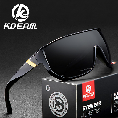 #ad KDEAM Men Women Large Frame Sport Sunglasses Outdoor Cycling Fishing Glasses Hot