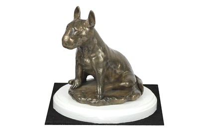 #ad Bull Terrier Type 2 Figurine with A Dog On White Base
