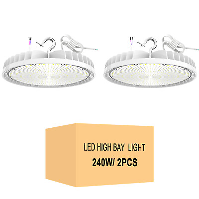 #ad 240W UFO Led High Bay Light Commercial Warehouse Factory Lighting 33600 lm 2PACK