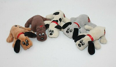 #ad Lot of 5 Vintage Tonka Pound Puppies 1986 Tonka Small 8quot; Puppy Dog Spotted Brown