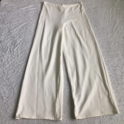 #ad Charles Chang Lima Womens Pants Size 6 Ivory High Rise Wide Leg