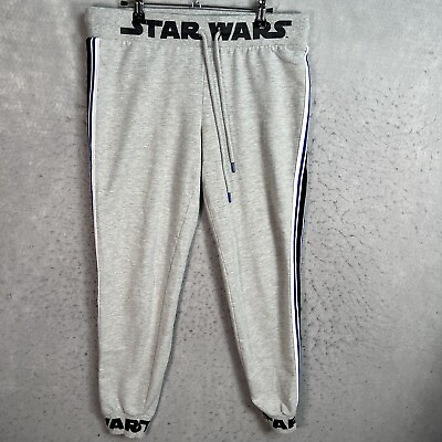 #ad Star Wars Jogger Sweatpants Adult Large Fits M Gray Drawstring Mens