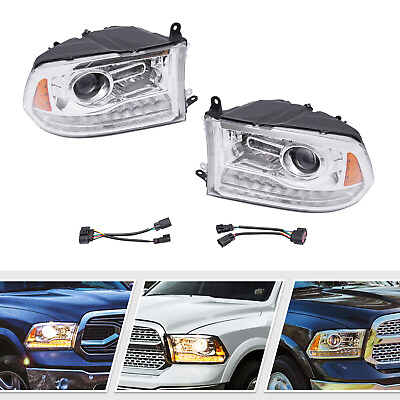 #ad Head Projector Headlights LED DRL with Bulb For 2013 2018 Ram 1500 2500 3500 USA