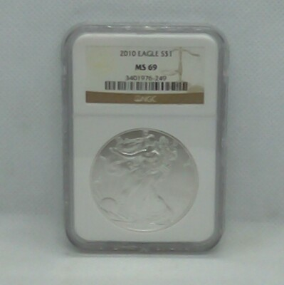 #ad 2010 Silver American Eagle S$1 Coin MS 69 NGC Certified