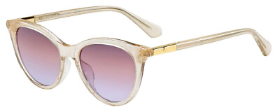 #ad Kate Spade JANALYNN Cateye Sunglasses Glitter Beige Crystal Purple Gradient 51mm