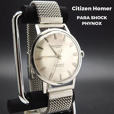 #ad Vintage CITIZEN Homer Hand wound Wristwatch PARA SHOCK PHYNOX from Japan