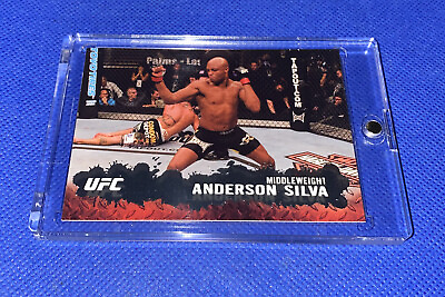 #ad 2009 UFC Topps Round 2 ANDERSON SILVA #33 Base Card in magnetic one touch case