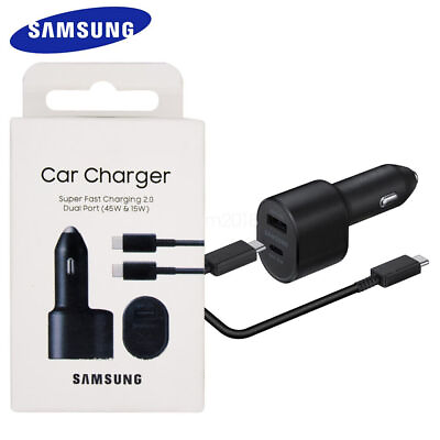 #ad For Samsung 45W Dual Port Super Fast Charging Car Charger amp;Type C s22 s23