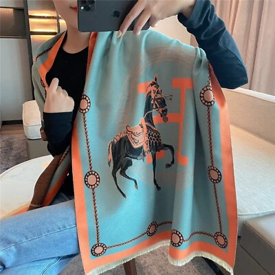 #ad Winter cashmere blend scarfs Horse and H print winter scarfs.