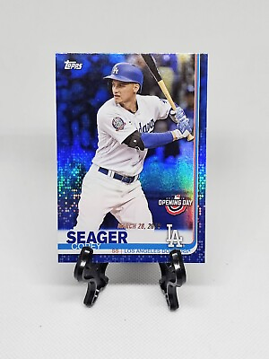 #ad Corey Seager 2019 Topps Opening Day #5 Los Angeles Dodgers Blue Foil Card