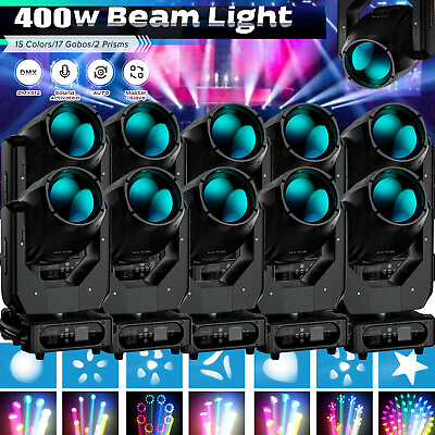 #ad 10PCS 10R 400W 17 Gobo LED Beam Spot Moving Head Stage Lighting Prism DMX amp; Case