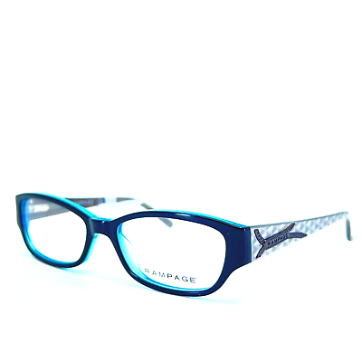#ad Rampage RA176 Eyeglasses Frames Black Silver Rectangle Full Rim 52 16 135