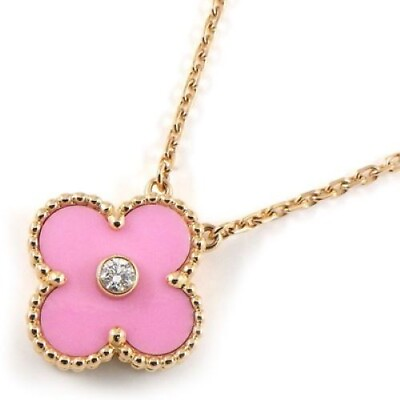 #ad Van Cleef Arpels 2015 Holiday 18K Rose Gold Diamond Pink Necklace Limited Model