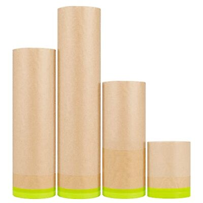#ad Masking Paper Automotive Paint Paper Roll with Tape Assorted Sizes 4 Rolls