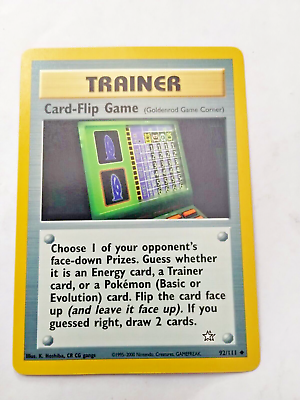 #ad Pokémon Card Flip Game Neo Genesis 92 Regular Unlimited Uncommon Uncirculated