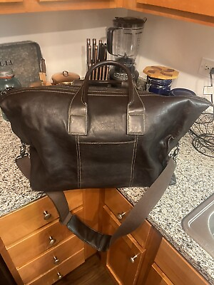 #ad Kenneth Cole Leather weekend travel bag Gym Bag Overnight Bag NICE