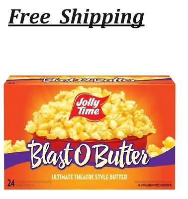 #ad JOLLY TIME Blast O Butter Microwave Popcorn 24 Ct 3.2 oz. Bags Gluten Free