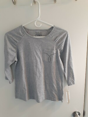 #ad Calvin Klein Jeans Kids Girls 3 4 Sleeve Pocket T Shirt Gray XL 16 NWT