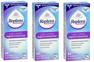 #ad PACK OF 3 Replens Long Lasting Vaginal Moisturizer 14 Applications 35g *EXP 4 24