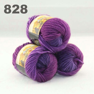 #ad Sale 3Ballsx50g Chunky Soft Needle Hand Knitting Blanket Scores Wool Yarn 828