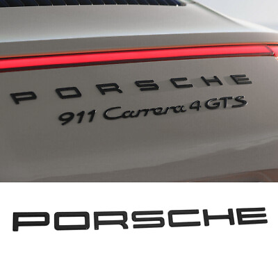 #ad For Porsche Letters Letter Rear Trunk Tailgate Emblem BadgeMatte Black