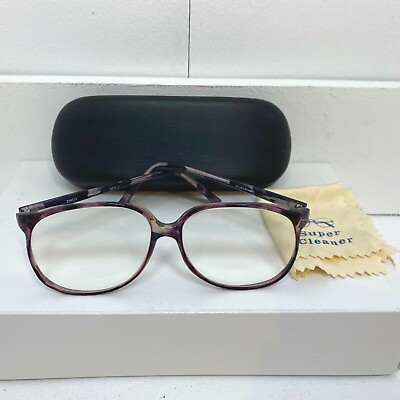 #ad Vintage ZIMCO Ladies Prescription Eye Glasses 57 18 140 MM Purple Tortoise Case $18.96
