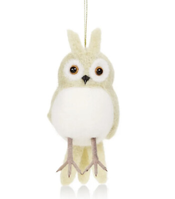 #ad Bloomingdale#x27;s Wool Owl Tree Ornament 6” NWT