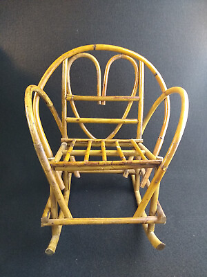 #ad Rustic Twig Wood Chair Doll Bear Display Heart Back Primitive