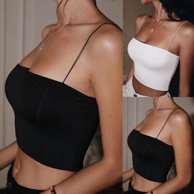 #ad Women Sexy Boob Tube Crop Tops Cami Bra Strapless Underwear Clubwear Vest Tank