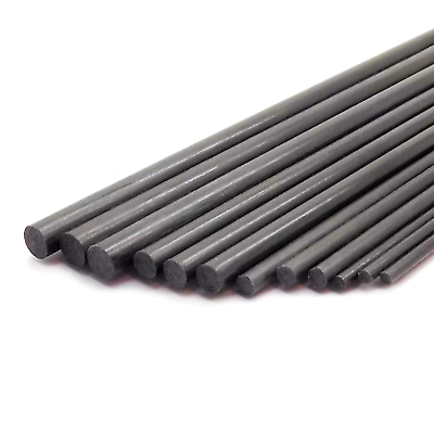 #ad 250mm 500mm Pultruded Carbon Fiber Round Rod 1 10mm Diameter $1.65
