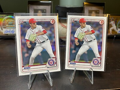 #ad 2 Card Lot: 2020 Bowman Draft 1st Bowman Cole Henry Nationals BD 67