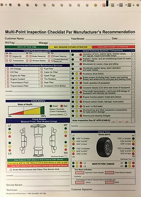 #ad Multi Point Inspection Forms 7291 1000 Qty. W15