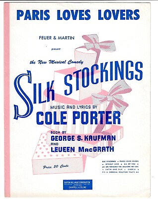#ad COLE PORTER Broadway Sheet Music PARIS LOVES LOVERS from SILK STOCKINGS 1954