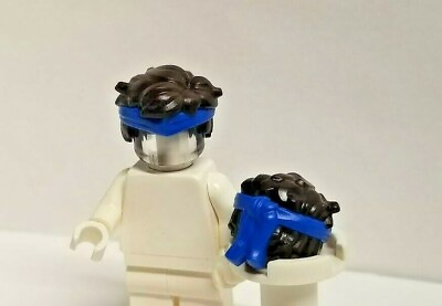 #ad LEGO Ninja Brown Hair Blue Headband JAY Ninjago Messy Sticks Out Bang Minifigure