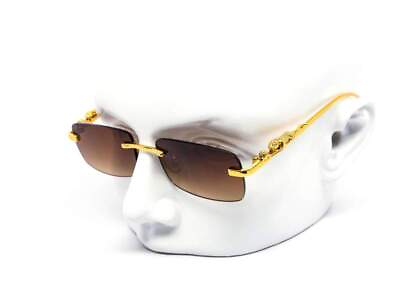 #ad Sunglasses Classic Small Gold Frame Brown Lens Retro Driving Outdoor Quevo Model