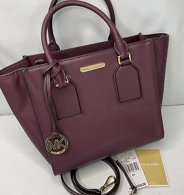 #ad Michael Kors Selby Handbag Saffiano Leather Medium TZ Satchel Crossbody Bag NWT