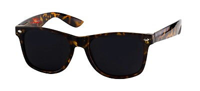 #ad Large Classic Hron Rim Retro Sunglasses Spring Hinges Super Dark Tortoise K23SD