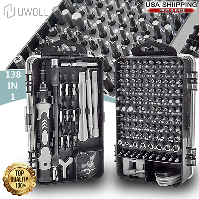 #ad Small Screwdriver Set with Case 138 In 1 Mini Magnetic Kit with 108 Bitts