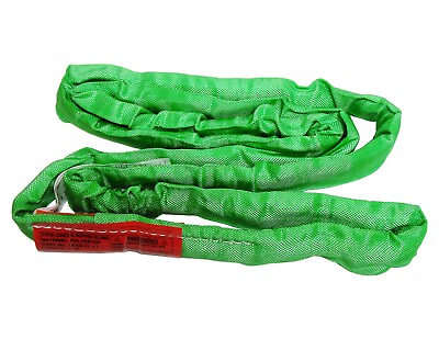 #ad 6#x27; Green Endless Round Rim Sling for Towing Lifting Basket Strap 10600 lbs.